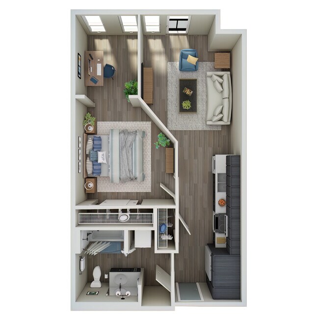 1 Bed, 1 Bath Den - O 647 floor plan